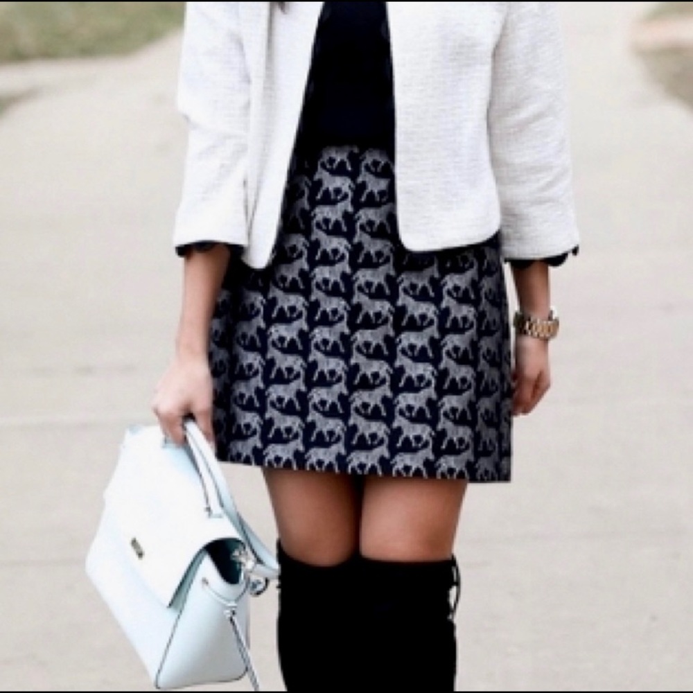 J. Crew Jacquard Zebra Skirt